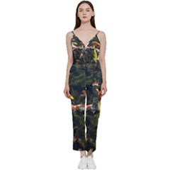 Koi Pond 3d Fish V-neck Camisole Jumpsuit by Grandong