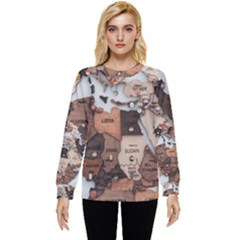 3d Vintage World Map Hidden Pocket Sweatshirt by Grandong