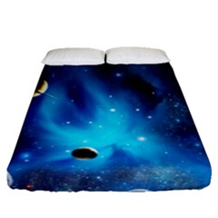 3d Universe Space Star Planet Fitted Sheet (queen Size)