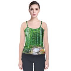 Bamboo Forest Squid Family Velvet Spaghetti Strap Top