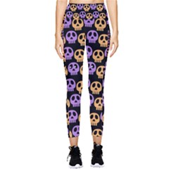 Halloween Skull Pattern Pocket Leggings  by Ndabl3x