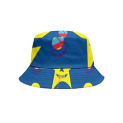 Blue Yellow October 31 Halloween Inside Out Bucket Hat (kids) by Ndabl3x