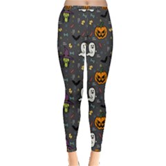 Halloween Bat Pattern Inside Out Leggings by Ndabl3x