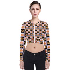 Chess Halloween Pattern Long Sleeve Zip Up Bomber Jacket by Ndabl3x