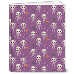 Skull Halloween Pattern 8  X 10  Softcover Notebook