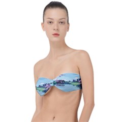 Japanese Themed Pixel Art The Urban And Rural Side Of Japan Classic Bandeau Bikini Top  by Sarkoni