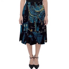 Hogwarts Starry Night Van Gogh Classic Midi Skirt by Sarkoni