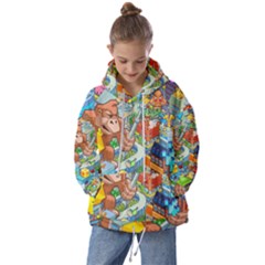 Pixel Art Retro Video Game Kids  Oversized Hoodie by Sarkoni