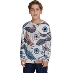 Eyes Pattern Kids  Crewneck Sweatshirt by Valentinaart