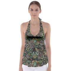 Digital Art Triangle Pattern Texture Mosaic Tie Back Tankini Top