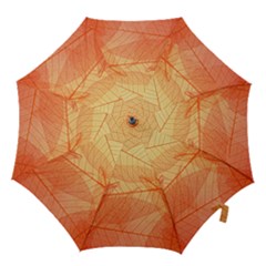 Abstract Texture Of Colorful Bright Pattern Transparent Leaves Orange And Yellow Color Hook Handle Umbrellas (large) by Grandong