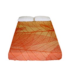 Abstract Texture Of Colorful Bright Pattern Transparent Leaves Orange And Yellow Color Fitted Sheet (full/ Double Size)