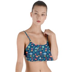 Fish Sea Animals Pattern Layered Top Bikini Top 