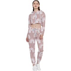 Pattern Cropped Zip Up Lounge Set by zappwaits