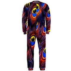 Peacock-feathers,blue,yellow Onepiece Jumpsuit (men) by nateshop