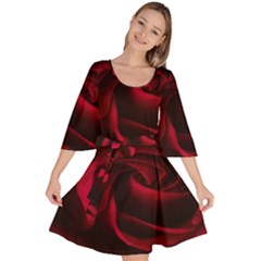 Rose Maroon Velour Kimono Dress