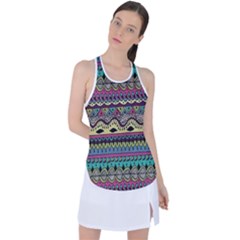 Aztec Design Racer Back Mesh Tank Top