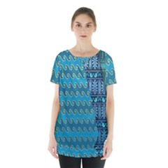 Aztec, Batik Skirt Hem Sports Top by nateshop