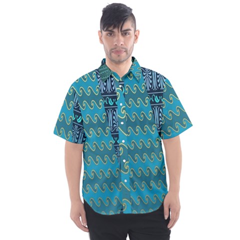 Aztec, Batik Men s Short Sleeve Shirt by nateshop