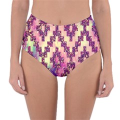 Cute Glitter Aztec Design Reversible High-waist Bikini Bottoms