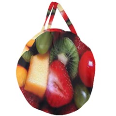 Fruits, Food, Green, Red, Strawberry, Yellow Giant Round Zipper Tote by nateshop