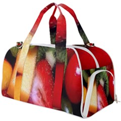 Fruits, Food, Green, Red, Strawberry, Yellow Burner Gym Duffel Bag by nateshop