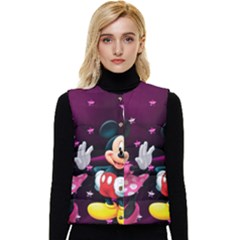 Cartoons, Disney, Mickey Mouse, Minnie Women s Button Up Puffer Vest by nateshop