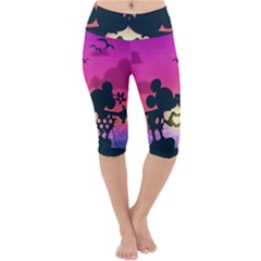 Mickey And Minnie, Mouse, Disney, Cartoon, Love Lightweight Velour Cropped Yoga Leggings by nateshop