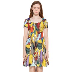 The Simpsons, Cartoon, Crazy, Dope Inside Out Cap Sleeve Dress by nateshop