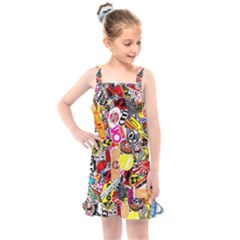 Sticker Bomb, Art, Cartoon, Dope Kids  Overall Dress by nateshop