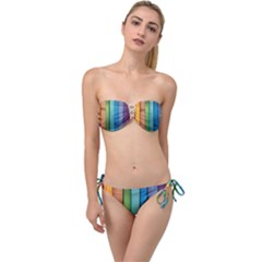 Rainbow Twist Bandeau Bikini Set by zappwaits