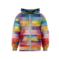 Rainbow Wood Kids  Zipper Hoodie