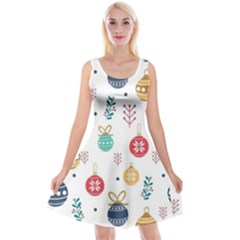 Cute Christmas Pattern Reversible Velvet Sleeveless Dress by Grandong