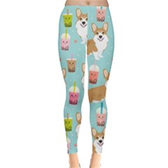 Welsh Corgis Dog Boba Tea Bubble Tea Cute Kawaii Everyday Leggings  by Grandong