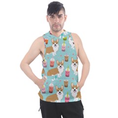 Welsh Corgis Dog Boba Tea Bubble Tea Cute Kawaii Men s Sleeveless Hoodie by Grandong