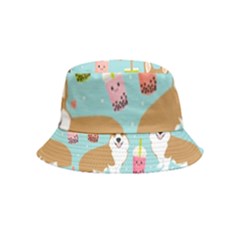 Welsh Corgis Dog Boba Tea Bubble Tea Cute Kawaii Inside Out Bucket Hat (kids) by Grandong