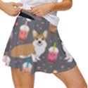 Welsh Corgi Dog Boba Tea Bubble Kawaii Women s Skort View3