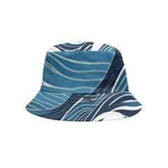 Abstract Blue Ocean Wave Bucket Hat (kids) by Jack14