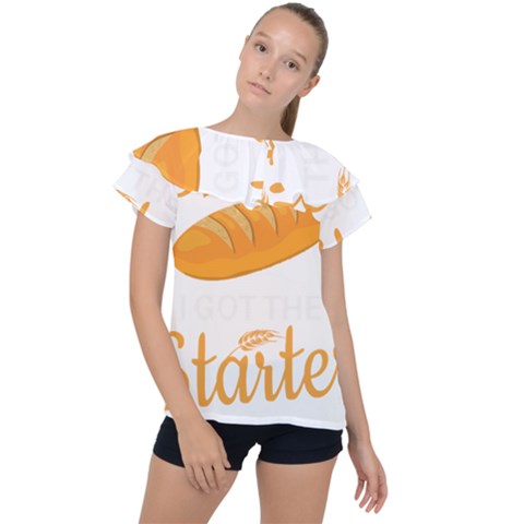 Baker T- Shirt Cool Bread Baking Bakers Saying Motif T- Shirt (3) Yoga Reflexion Pose T- Shirtyoga Reflexion Pose T- Shirt Ruffle Collar Chiffon Blouse by hizuto