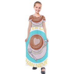 Better Late Than Never T- Shirt Better Latte Than Never   Latte Pun T- Shirt Yoga Reflexion Pose T- Shirtyoga Reflexion Pose T- Shirt Kids  Short Sleeve Maxi Dress by hizuto