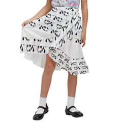 Black And White Cow T- Shirt Black And White Cows Keep On Moooving Cow Puns T- Shirt Yoga Reflexion Pose T- Shirtyoga Reflexion Pose T- Shirt Kids  Ruffle Flared Wrap Midi Skirt by hizuto