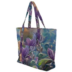 Abstract Blossoms  Zip Up Canvas Bag by Internationalstore