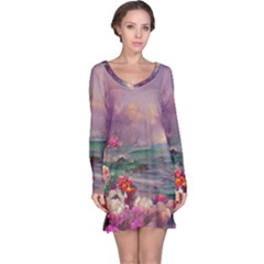 Abstract Flowers  Long Sleeve Nightdress by Internationalstore