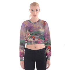 Abstract Flowers  Cropped Sweatshirt by Internationalstore