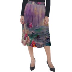 Abstract Flowers  Classic Velour Midi Skirt  by Internationalstore