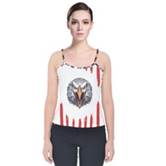 Usa Soccer T- Shirt U S A Patriotic American Flag Soccer Ball Football T- Shirt (1) Velvet Spaghetti Strap Top