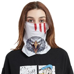 Usa Soccer T- Shirt U S A Patriotic American Flag Soccer Ball Football T- Shirt (1) Face Covering Bandana (two Sides) by ZUXUMI