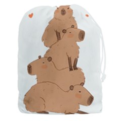 Capybara Art T- Shirt Capybara Pile - A Cute Stack Of Capybaras T- Shirt Yoga Reflexion Pose T- Shirtyoga Reflexion Pose T- Shirt Drawstring Pouch (3xl) by hizuto