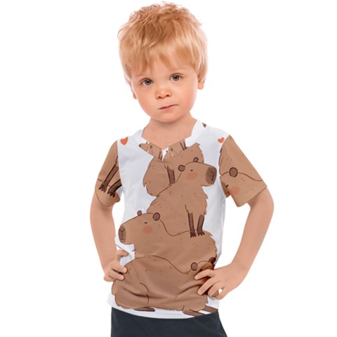 Capybara Art T- Shirt Capybara Pile - A Cute Stack Of Capybaras T- Shirt Yoga Reflexion Pose T- Shirtyoga Reflexion Pose T- Shirt Kids  Sports T-shirt by hizuto