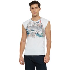 Venice T- Shirt Venice Voyage Art Digital Painting Watercolor Discovery T- Shirt Men s Raglan Cap Sleeve T-shirt by ZUXUMI